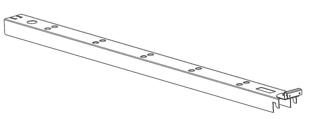 E1500241 Omega linear gen3 45 degree long ramp bracket white
