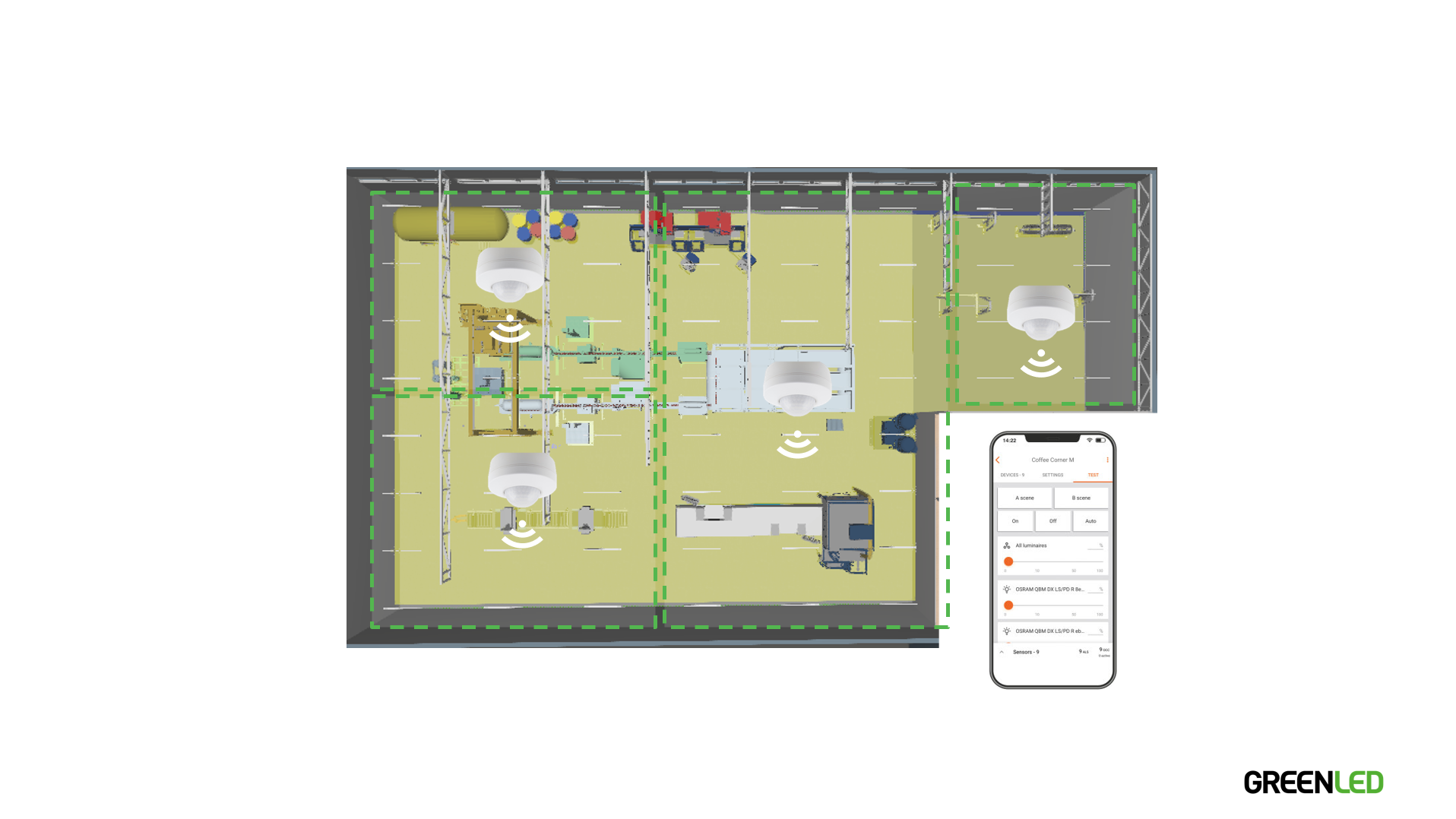 Aluekohtainen Bluetooth Hubsense toteutus