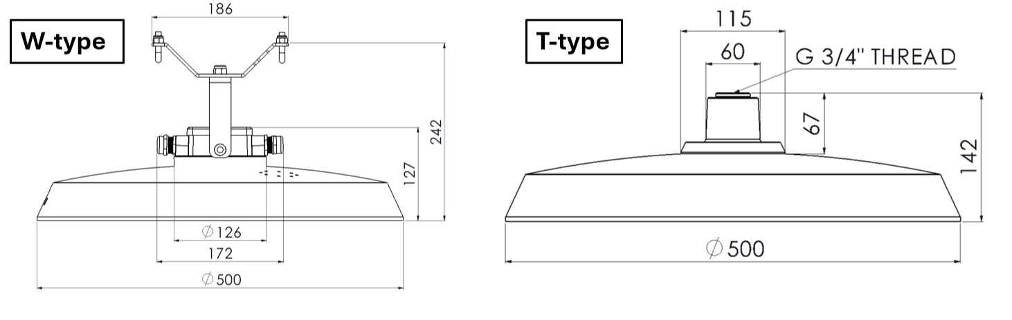 W-type and T-type bracket